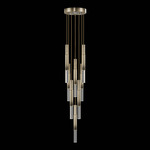 Antonia Cylinder Round Multi-Light Pendant - Ombre Bronze / Brass / No Skin / Crystal