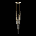 Antonia Cylinder Round Multi-Light Pendant - Ombre Bronze / Nickel / No Skin / Crystal
