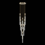 Antonia Cylinder Round Multi-Light Pendant - Ombre Bronze / Nickel / Smoke / Crystal