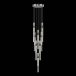 Antonia Cylinder Round Multi-Light Pendant - Ombre Silver / Brass / Smoke / Crystal