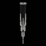 Antonia Cylinder Round Multi-Light Pendant - Ombre Silver / Nickel / No Skin / Crystal