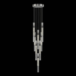 Antonia Cylinder Round Multi-Light Pendant - Ombre Silver / Nickel / Smoke / Crystal