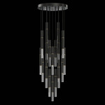 Antonia Cylinder Round Multi-Light Pendant - Black / Brass / No Skin / Crystal