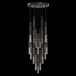 Antonia Cylinder Round Multi-Light Pendant - Black / Nickel / Charcoal / Crystal