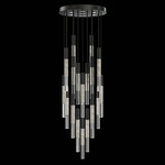 Antonia Cylinder Round Multi-Light Pendant - Black / Nickel / Smoke / Crystal