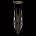 Antonia Cylinder Round Multi-Light Pendant - Bronze / Brass / No Skin / Crystal