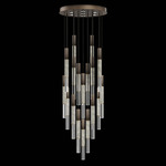 Antonia Cylinder Round Multi-Light Pendant - Bronze / Brass / Smoke / Crystal
