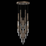 Antonia Cylinder Round Multi-Light Pendant - Bronze / Nickel / No Skin / Crystal