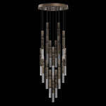 Antonia Cylinder Round Multi-Light Pendant - Bronze / Nickel / Charcoal / Crystal