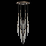Antonia Cylinder Round Multi-Light Pendant - Bronze / Nickel / Smoke / Crystal