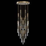 Antonia Cylinder Round Multi-Light Pendant - Gold Leaf / Nickel / Charcoal / Crystal