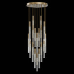 Antonia Cylinder Round Multi-Light Pendant - Gold Leaf / Nickel / Smoke / Crystal