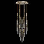 Antonia Cylinder Round Multi-Light Pendant - Soft Gold Leaf / Nickel / Charcoal / Crystal