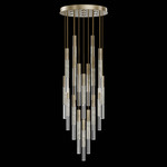 Antonia Cylinder Round Multi-Light Pendant - Soft Gold Leaf / Nickel / Smoke / Crystal