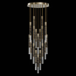 Antonia Cylinder Round Multi-Light Pendant - Ombre Bronze / Brass / Charcoal / Crystal