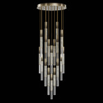 Antonia Cylinder Round Multi-Light Pendant - Ombre Bronze / Brass / Smoke / Crystal