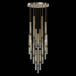 Antonia Cylinder Round Multi-Light Pendant - Ombre Bronze / Nickel / No Skin / Crystal