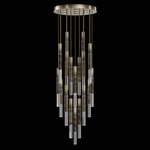 Antonia Cylinder Round Multi-Light Pendant - Ombre Bronze / Nickel / Charcoal / Crystal