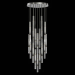 Antonia Cylinder Round Multi-Light Pendant - Ombre Silver / Brass / No Skin / Crystal