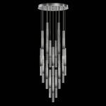 Antonia Cylinder Round Multi-Light Pendant - Ombre Silver / Nickel / No Skin / Crystal