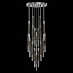 Antonia Cylinder Round Multi-Light Pendant - Ombre Silver / Nickel / Charcoal / Crystal