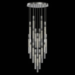 Antonia Cylinder Round Multi-Light Pendant - Ombre Silver / Nickel / Smoke / Crystal