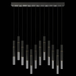 Antonia Cylinder Linear Pendant - Black / Brass / No Skin / Crystal