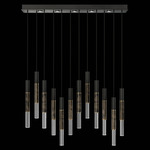 Antonia Cylinder Linear Pendant - Black / Brass / Charcoal / Crystal