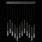 Antonia Cylinder Linear Pendant - Black / Nickel / No Skin / Crystal