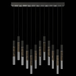 Antonia Cylinder Linear Pendant - Black / Nickel / Charcoal / Crystal