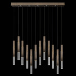 Antonia Cylinder Linear Pendant - Bronze / Brass / No Skin / Crystal