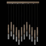Antonia Cylinder Linear Pendant - Bronze / Nickel / No Skin / Crystal