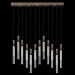 Antonia Cylinder Linear Pendant - Bronze / Nickel / Smoke / Crystal