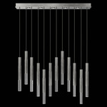 Antonia Cylinder Linear Pendant - Silver Leaf / Nickel / No Skin / Crystal