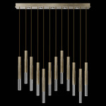 Antonia Cylinder Linear Pendant - Soft Gold Leaf / Nickel / No Skin / Crystal