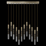 Antonia Cylinder Linear Pendant - Soft Gold Leaf / Nickel / Charcoal / Crystal