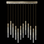 Antonia Cylinder Linear Pendant - Soft Gold Leaf / Nickel / Smoke / Crystal