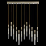 Antonia Cylinder Linear Pendant - Ombre Bronze / Brass / Smoke / Crystal