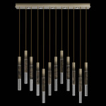 Antonia Cylinder Linear Pendant - Ombre Bronze / Nickel / Charcoal / Crystal