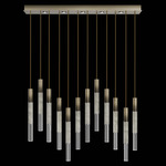 Antonia Cylinder Linear Pendant - Ombre Bronze / Nickel / Smoke / Crystal