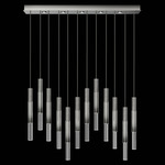Antonia Cylinder Linear Pendant - Ombre Silver / Nickel / No Skin / Crystal