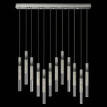 Antonia Cylinder Linear Pendant - Ombre Silver / Nickel / Smoke / Crystal