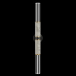 Antonia Cylinder Double Wall Sconce - Black / Brass / Smoke / Crystal