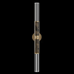 Antonia Cylinder Double Wall Sconce - Gold Leaf / Brass / Charcoal / Crystal