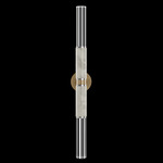 Antonia Cylinder Double Wall Sconce - Gold Leaf / Nickel / Smoke / Crystal
