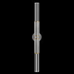 Antonia Cylinder Double Wall Sconce - Silver Leaf / Brass / No Skin / Crystal