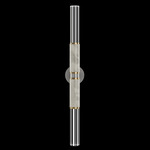 Antonia Cylinder Double Wall Sconce - Silver Leaf / Brass / Smoke / Crystal
