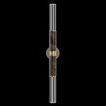 Antonia Cylinder Double Wall Sconce - Soft Gold Leaf / Brass / Charcoal / Crystal