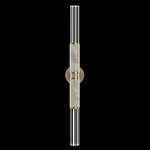 Antonia Cylinder Double Wall Sconce - Soft Gold Leaf / Brass / Smoke / Crystal