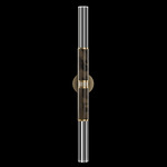 Antonia Cylinder Double Wall Sconce - Ombre Bronze / Brass / Charcoal / Crystal